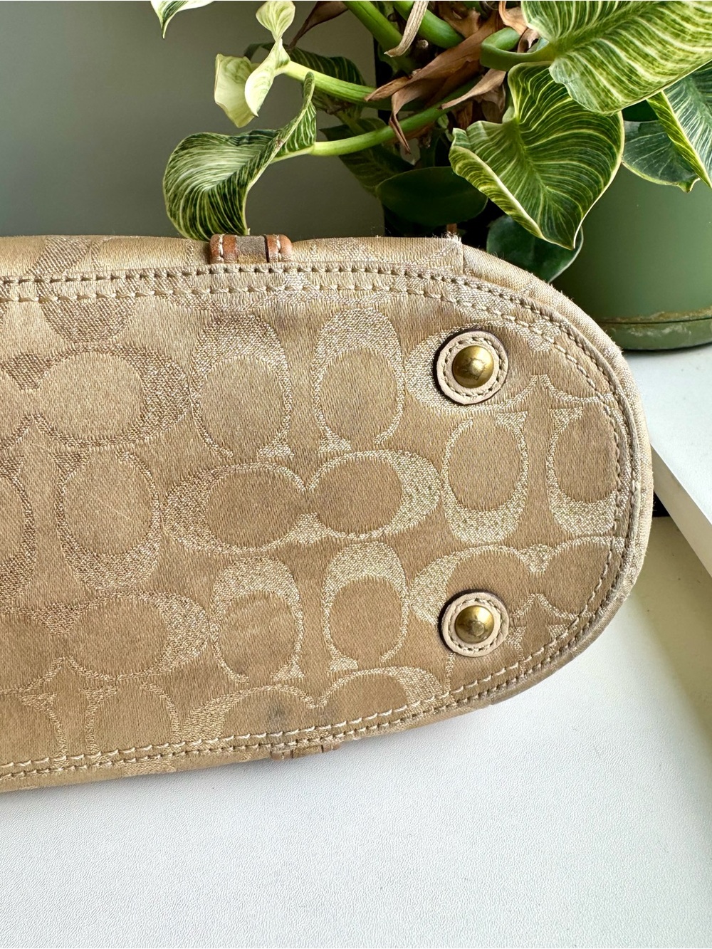 Coach Signature Gold Tote with Studded Straps
#60867-F12853 - Picture 14 of 16